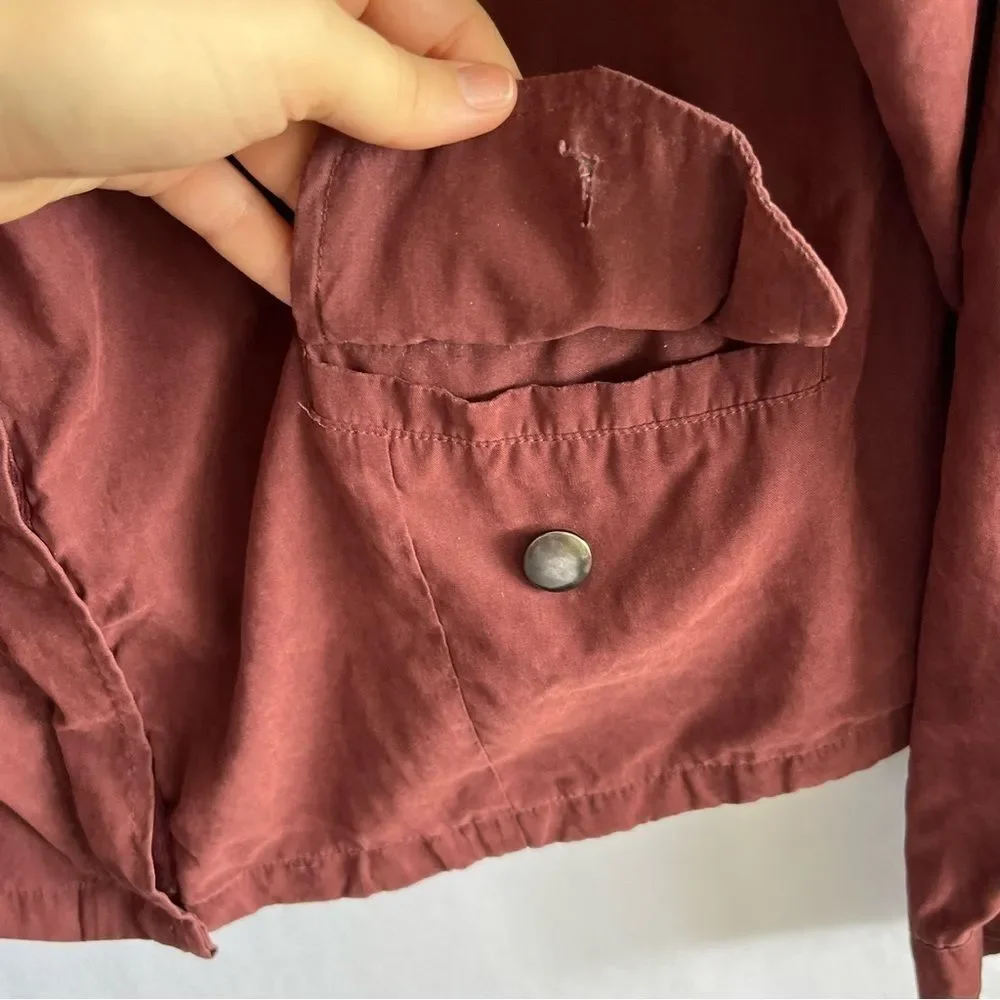 Pacsun LA Hearts Maroon Lightweight Utility Jacket